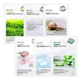3W CLINIC Essential Up Sheet Mask 25ml x 10 Sheets (6 Options)