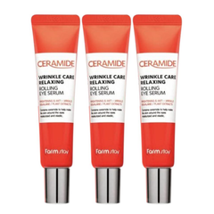 FARM STAY Ceramide Wrinkle Care Relaxing Rolling Eye Serum 25ml (3 Options)