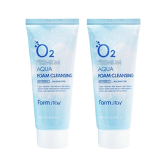FARM STAY O2 Premium Aqua Foam Cleansing 100ml (3 Options)