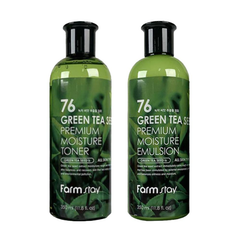 FARM STAY 76 Green Tea Seed Premium Moisture Toner, Emulsion 350ml (8 Options)