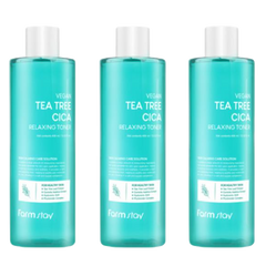FARM STAY Vegan Tea Tree Cica Relaxing Toner 400ml (3 Options)