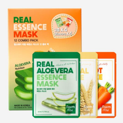 FarmStay Real Essence Mask Combo Pack Ver.2 (1BOX / 12 Sheets) 23ml (3 Options)