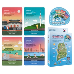 FarmStay Trip to Korea Mask Pack Set (1BOX / 12 Sheets) 23ml( 3 Options)