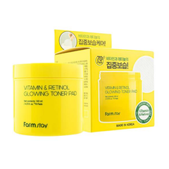 FarmStay Vitamin & Retinol Glowing Toner Pad (140ml 4.73 fl.oz., 70 pads) (3 Options)