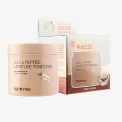 FarmStay Rice & Peptide Moisture Toner Pad (140ml , 70 pads) (3 Options)