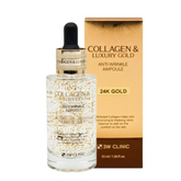 3W CLINIC Collagen Luxury Gold Anti-Wrinkle Ampoule 24K Gold 55ml (3 Options)