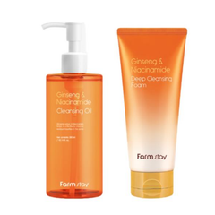 FarmStay Ginseng & Niacinamide Cleansing Oil (300ml 10.14 fl.oz.), Deep Cleansing Foam (180ml 6.08 fl.oz.) (7 Options)