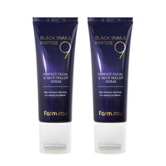 FarmStay Black Snail & Peptide 9 Facial & Neck Roller Serum (100ml) (3 Options)