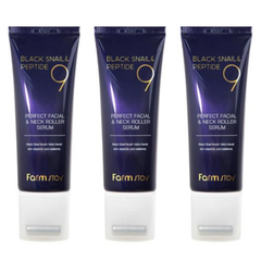 FarmStay Black Snail & Peptide 9 Facial & Neck Roller Serum (100ml) (3 Options)
