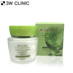 3W CLINIC Aloe Full Water Activating Cream 50g (3 Options)