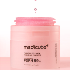 Medicube PDRN Pink Collagen Toning Gel Toner Pad 120 ml (70 pads) (3 Options)