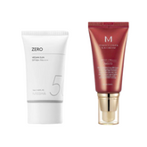 MISSHA All Around Safe Block Zero Vegan Sunscreen SPF50+PA+++ with Missha Perfect Cover BB Cream (6 Options)