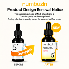 Numbuzin No.5 Glutathione C Trace Ampoule 30ml (3 Options)