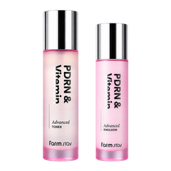 farm stay PDRN & Vitamin Advanced Toner 120ml + Emulsion 100ml (7 options)