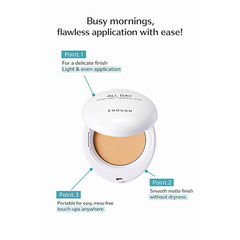 Enough All Day Glam Light Two Way Cake SPF28 PA++ 12g + Refill 12g (9 Options)