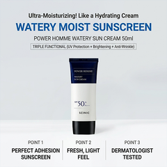SCINIC Power Homme Watery Sun Cream SPF50+ PA++++ 50ml (3 Options)