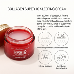 MEDIPEEL Collagen Super10 Sleeping Cream 70ml (3 Options)