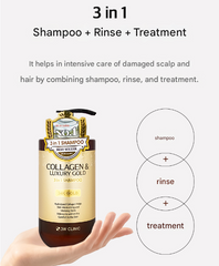 3W CLINIC Collagen & Luxury Gold Total Care (Body Cleanser, Body Lotion, Hair Essence, Hair Mist, Hair Ampoule) (2 Options)