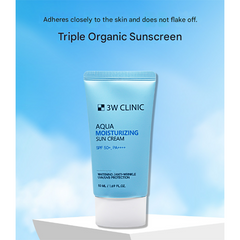 3W CLINIC Aqua Moisturizing Sun Cream SPF50+ PA++++ 60ml (3 Options)