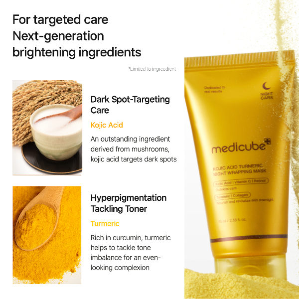 Medicube Kojic Acid Turmeric Vita Wrapping Mask (75ml / 2.54 fl.oz) (3 Options)