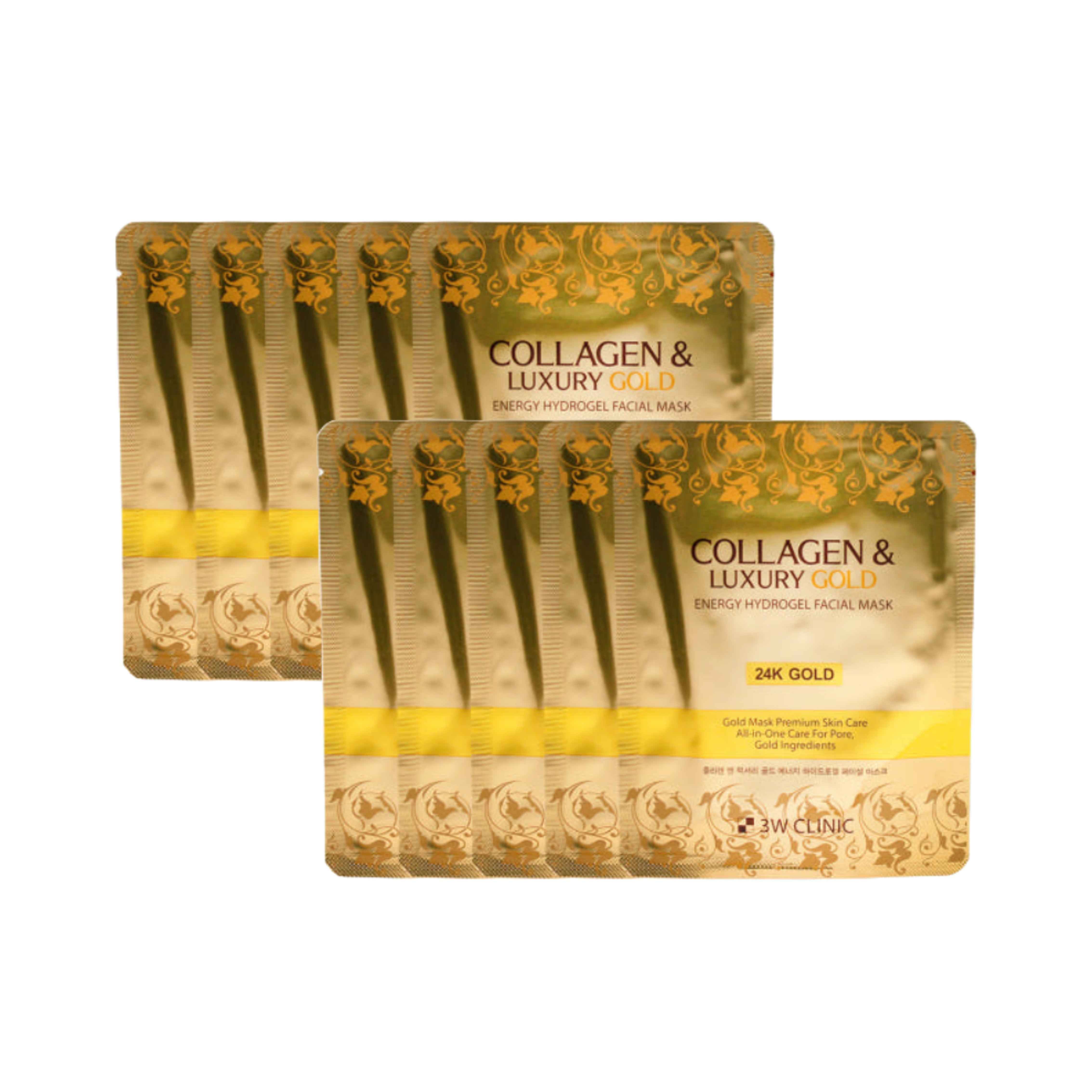 3W CLINIC Collagen Luxury Gold Energy Hydrogel Facial Mask 30g*5ea (4 Options)