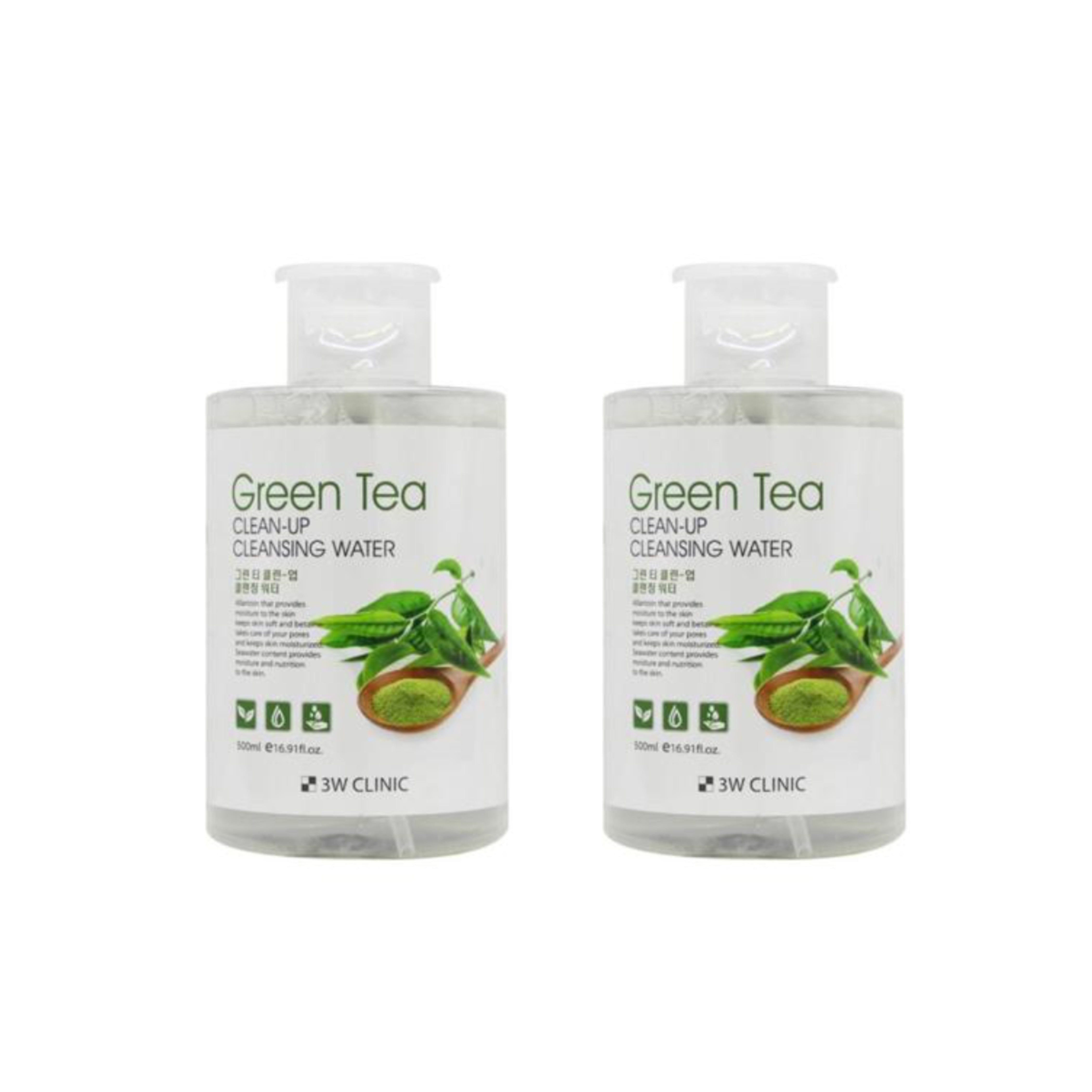 3W CLINIC Green Tea Clean Up Cleansing Water 500ml (3 Options)