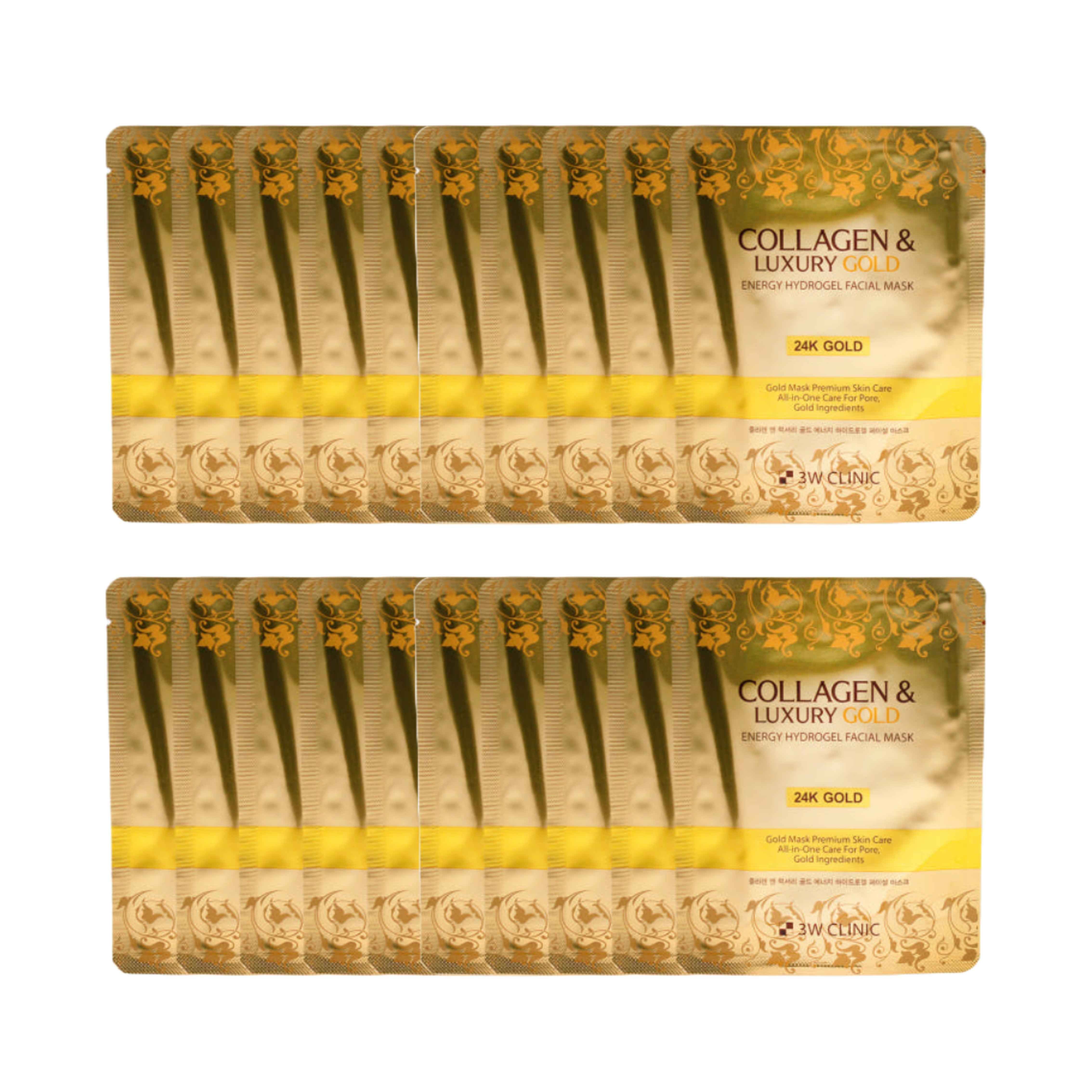 3W CLINIC Collagen Luxury Gold Energy Hydrogel Facial Mask 30g*5ea (4 Options)