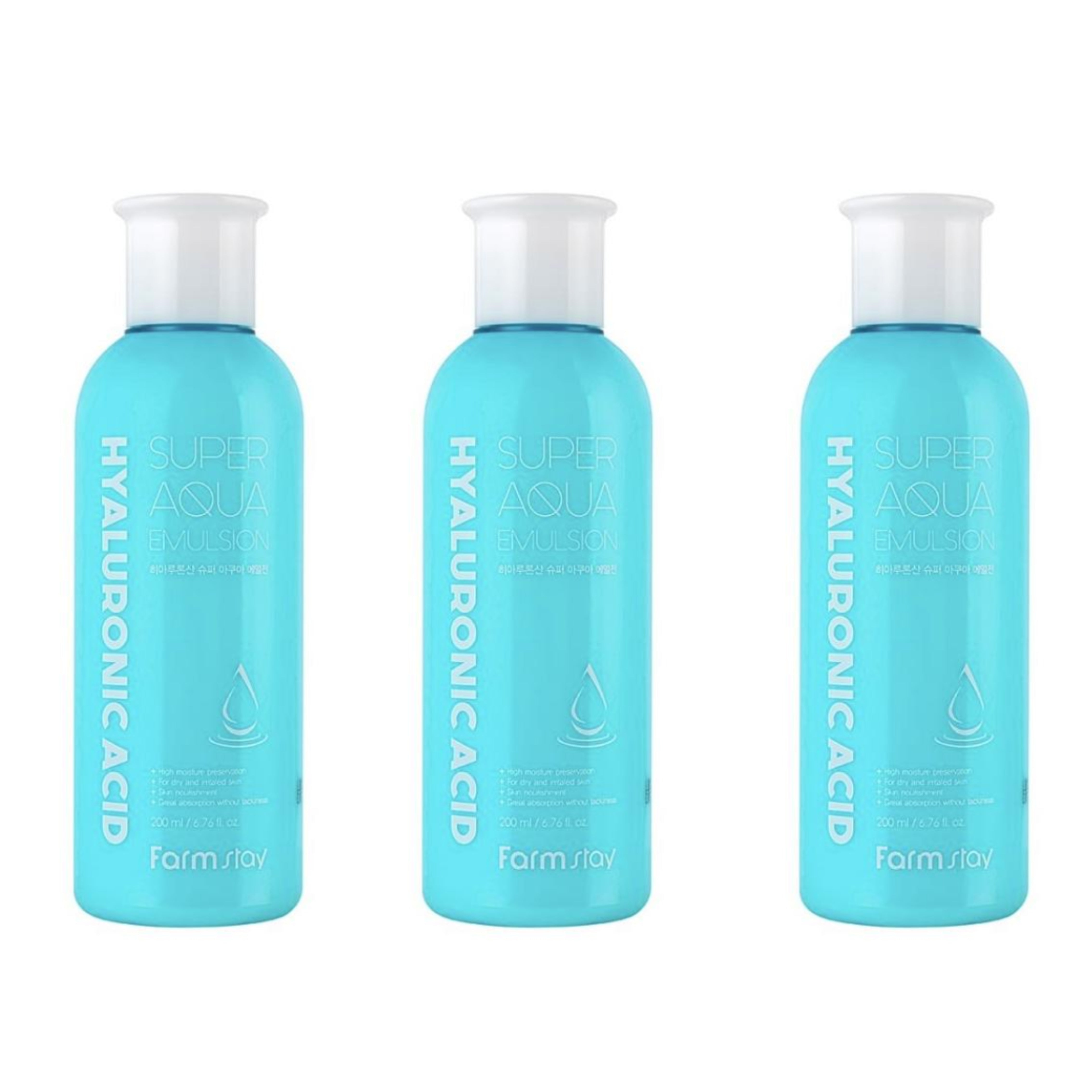 FARM STAY Hyaluronic Acid Super Aqua Emulsion 200ml (3 Options)