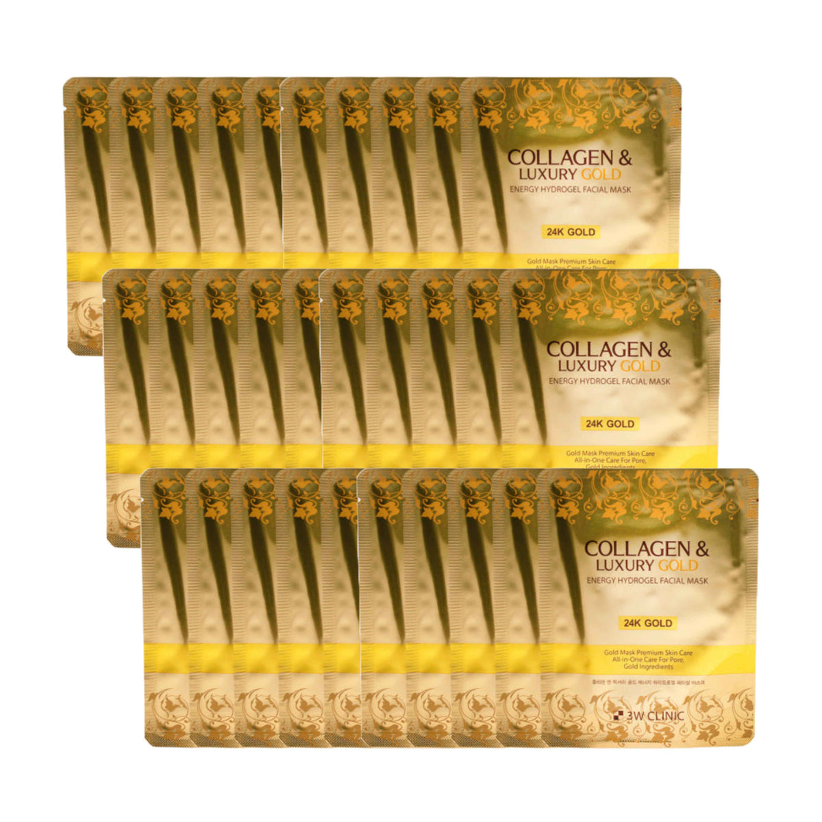 3W CLINIC Collagen Luxury Gold Energy Hydrogel Facial Mask 30g*5ea (4 Options)