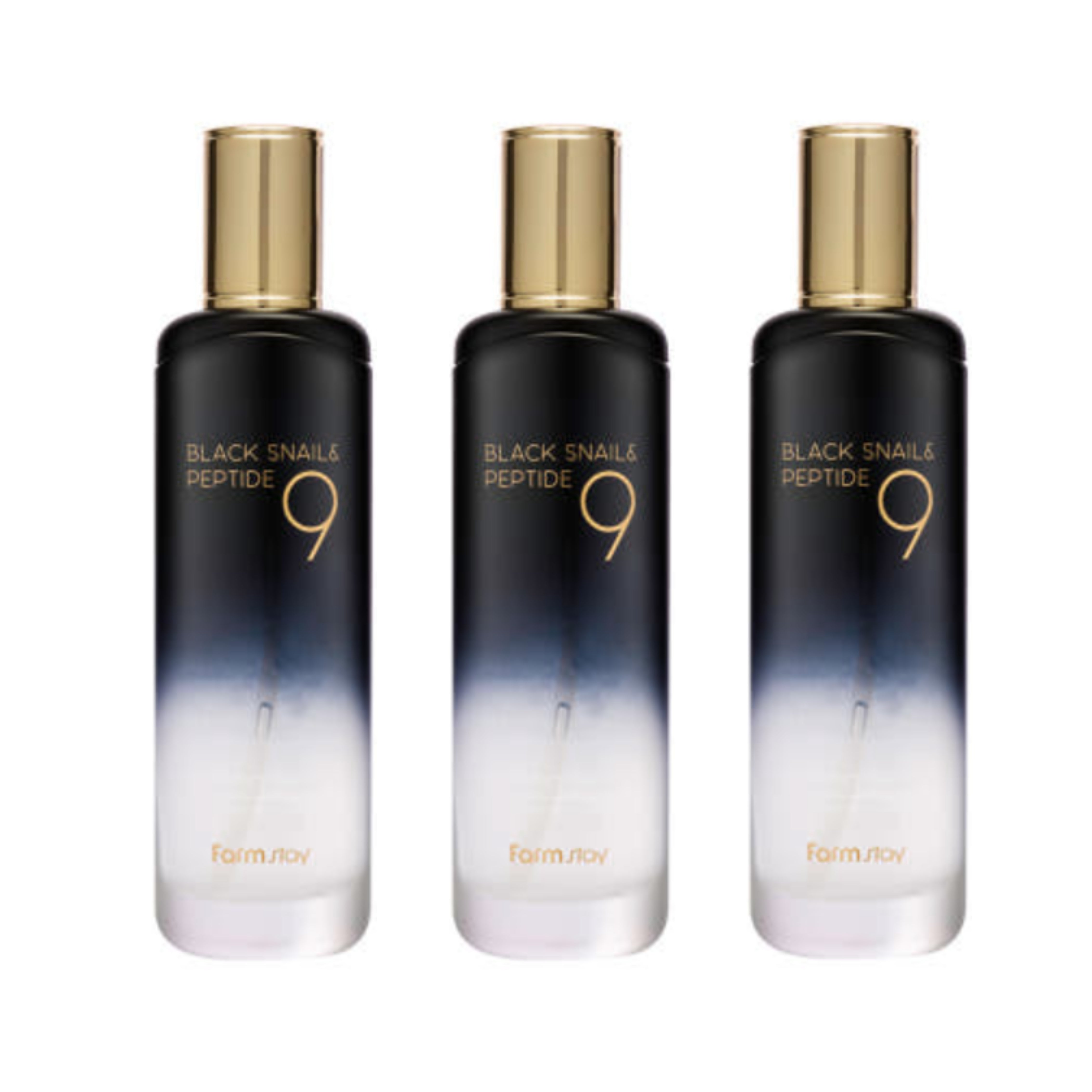 FARM STAY Black Snail & Peptide 9 Perfect Toner 120ml (3 Options)