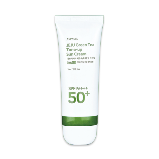 ASPASIA Jeju Green Tea Tone-Up Sun Cream SPF50+ PA+++ 70ml (3 Options)