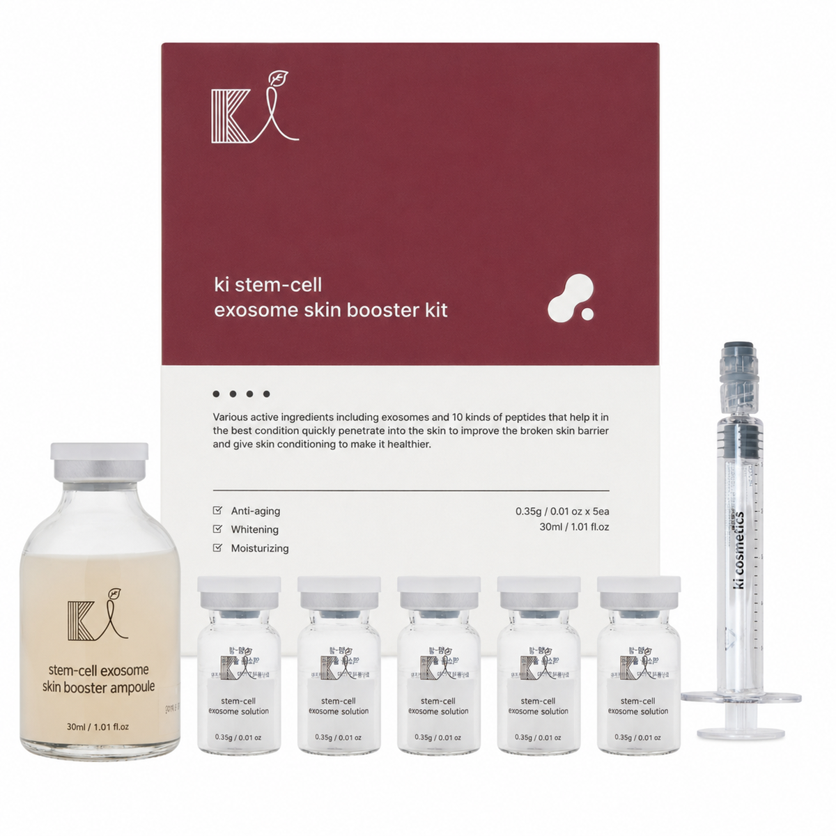 KI Cosmetics Stem-Cell Exosome Skin Booster Kit (30ml / 6ml × 5 Kits) (3 Options)