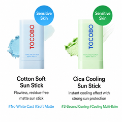 TOCOBO Cotton Soft Sun Stick SPF50+ PA++++ 19g / TOCOBO Cica Cooling Sun Stick SPF50+ PA++++ 19g (7 Options)