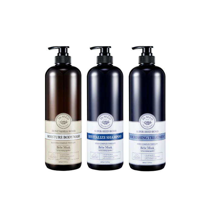 Dr.SEED Super Seed Bomb Shampoo, Treatment, Body Wash 500ml, 1000ml (Bebe Musk, Midnight Rose) (30 Options)