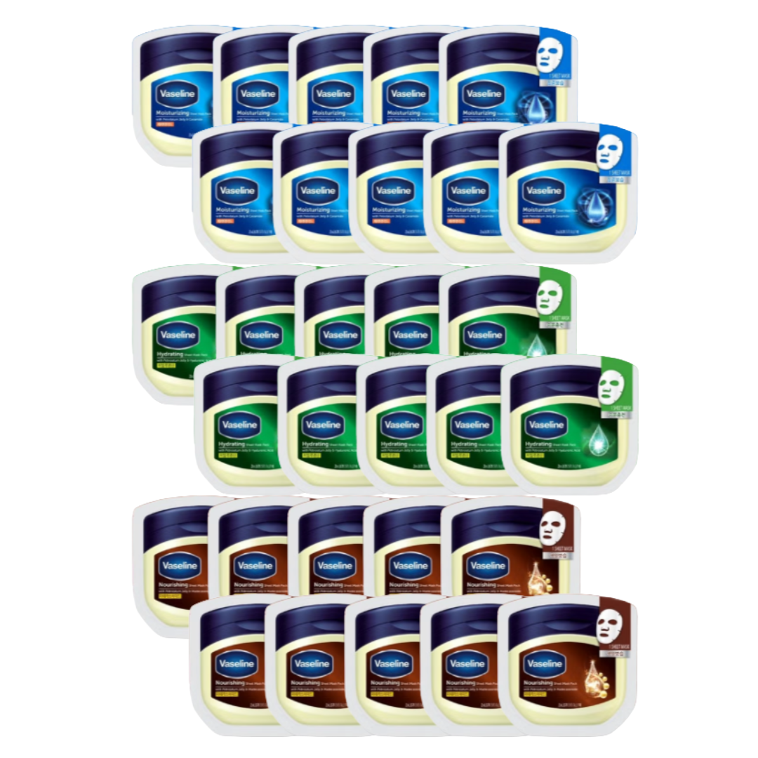 Vaseline Intensive Moisture Sheet Mask Pack 23 ml (Hydrating · Moisturizing · Nourishing) (15 Options)