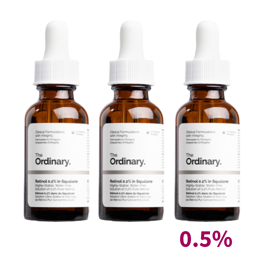 The Ordinary Retinol 0.2% in Squalane 30ml, Retinol 0.5% in Squalane 30ml, Retinol 1% in Squalane 30ml (10 Options)
