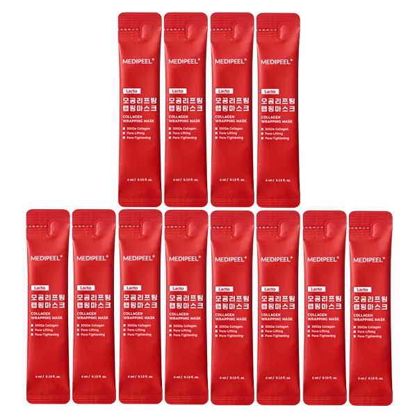 MEDI-PEEL Wrapping Mask Lacto Pore Lifting / Mela Toning / Cica Cooling Calming (4ml x 4pcs) (10 Options) - DAISO