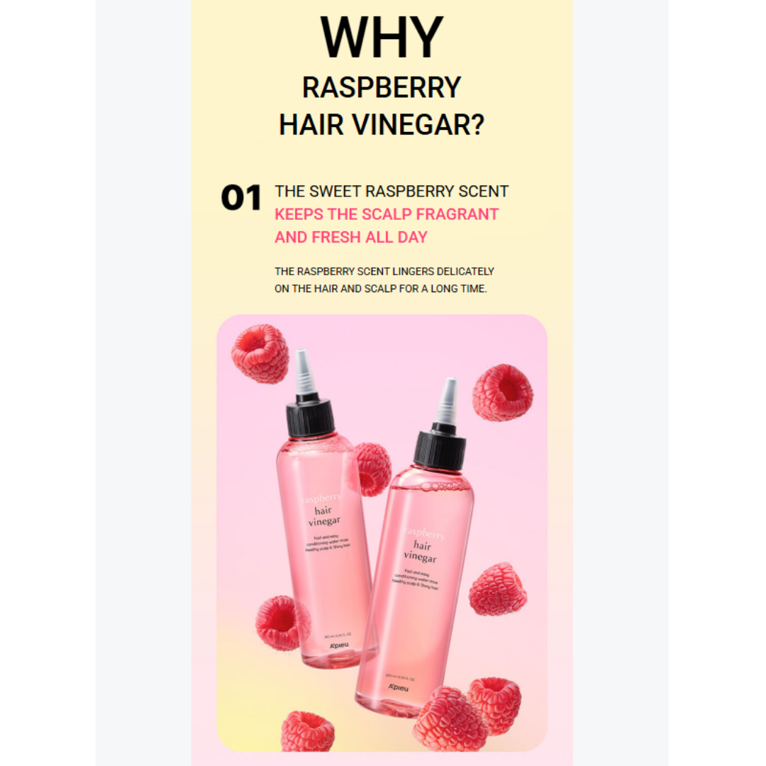 Apieu Raspberry Hair Vinegar 200ml (3 Options)