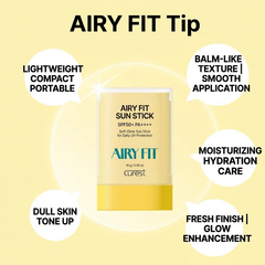 CUREST Airy Fit Sun Stick SPF50+ PA++++ 16g - DAISO (3 Options)
