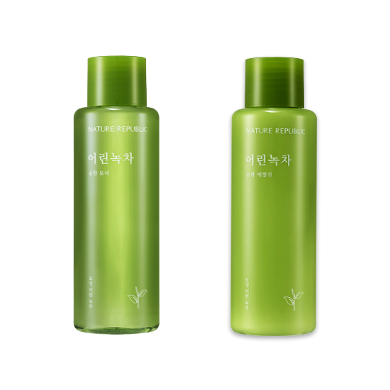 Nature Republic Young Green Tea Mild Toner, Emulsion 155ml "NEW (7 Options)