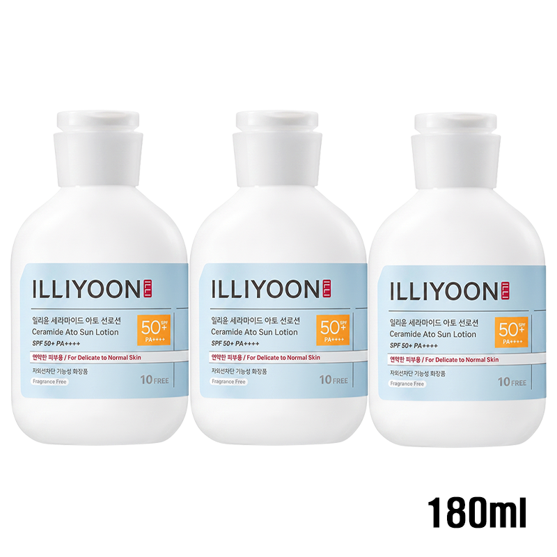 ILLIYOON Ceramide Ato Sun Lotion SPF50+ PA++++ 180ml / 330ml (7 Options)