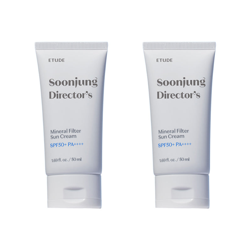 Etude House SoonJung x Director's Mineral Filter Sun Cream SPF50+ PA++++ 50mL 1+1 (3 Options)