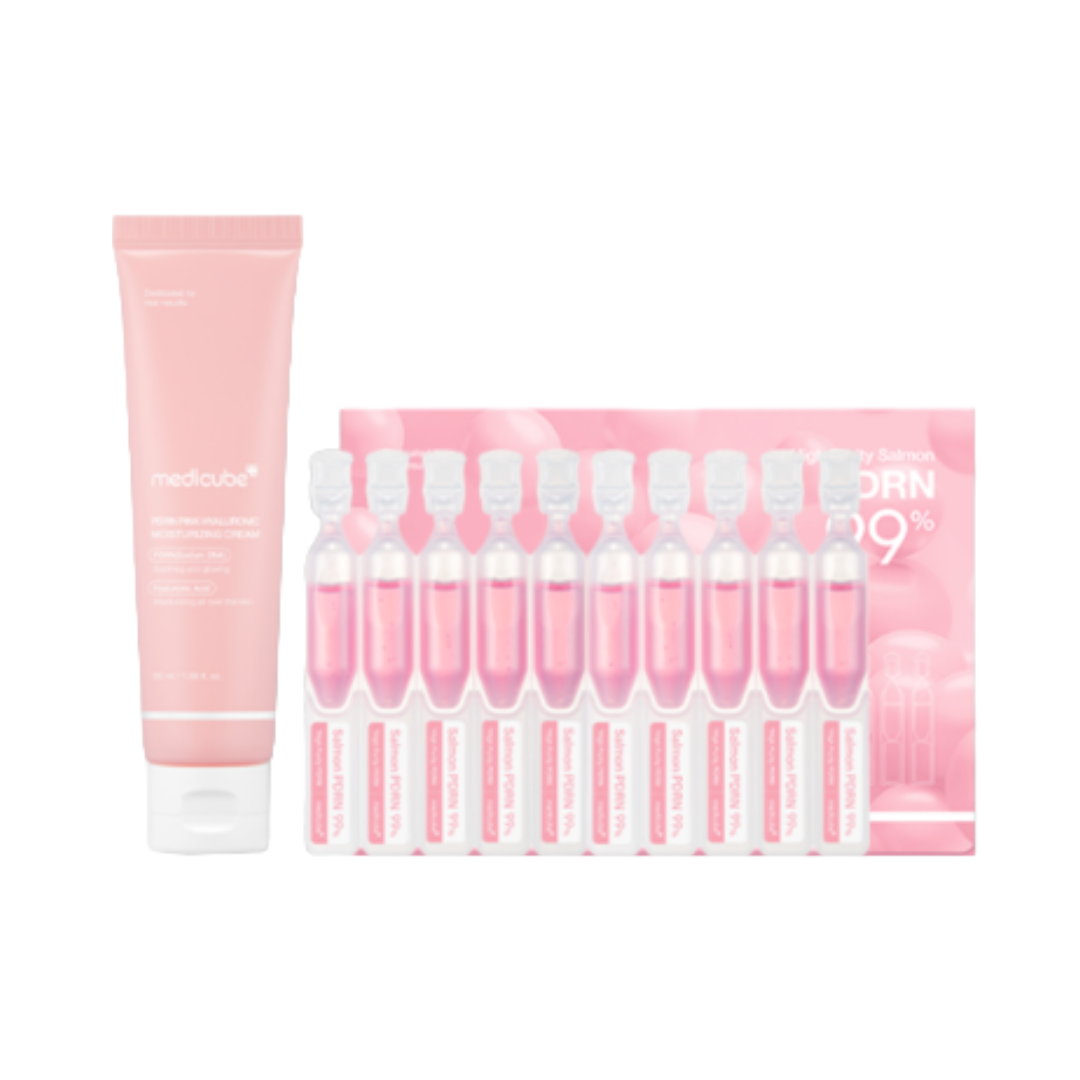 Medicube PDRN Whitening & Hydration Duo Set (PDRN Pink One Day Serum 1.5ml x 10ea / PDRN Pink Hyaluronic Moisture Cream 50ml ) (7 Options)