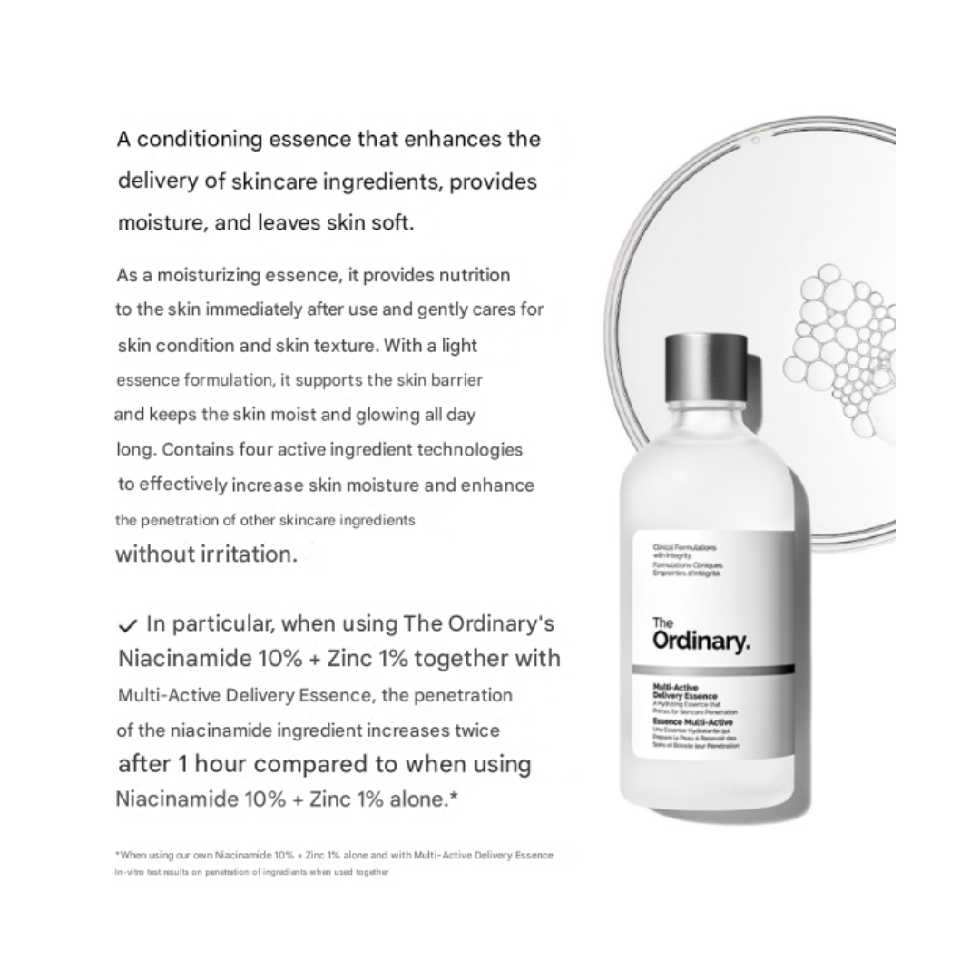 The Ordinary Skin Booster Duo (Multi-Active Delivery Essence 100ml + Niacinamide 10% + Zinc 1% 30ml) (3 Options)