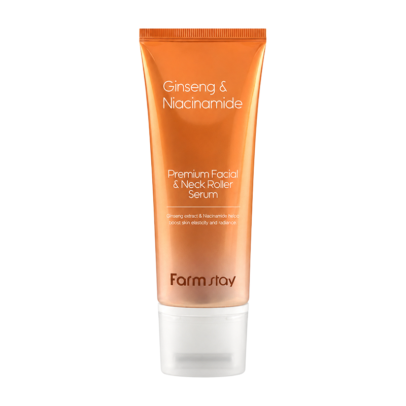 farmstay ginseng & niacinamide premium facial & neck roller serum 100ml (3 options)