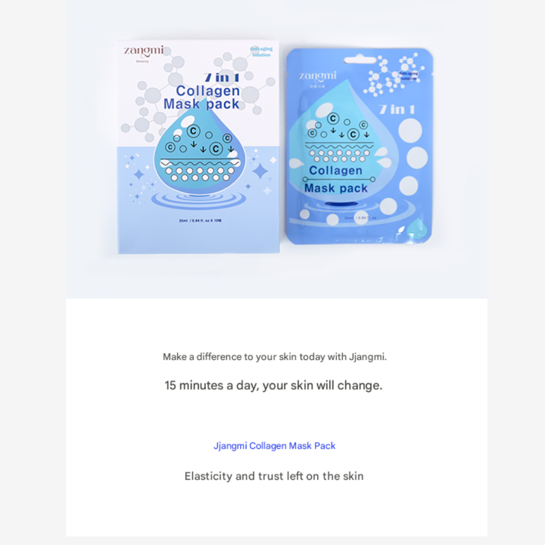 zangmi 7 in 1 Mask Pack Collagen Mask Pack (25mL x 10ea) , Vitamin C Mask Pack (25mL x 10ea) (8 Options)