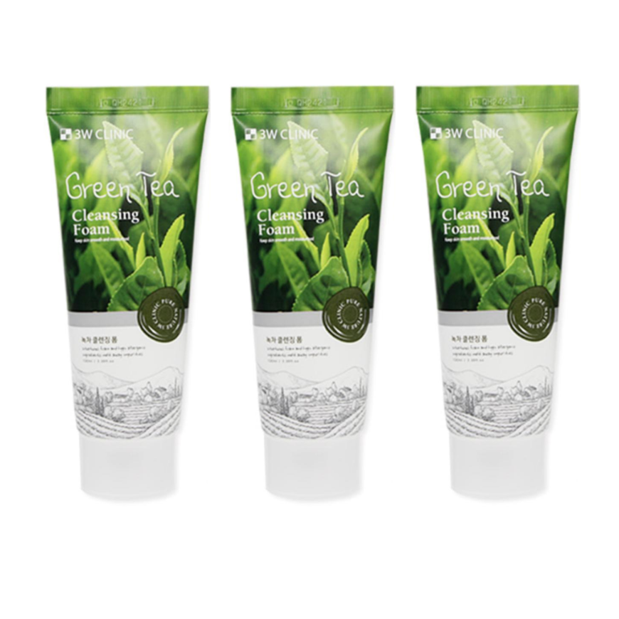 3W CLINIC Green Tea Cleansing Foam 100ml (3 Options)