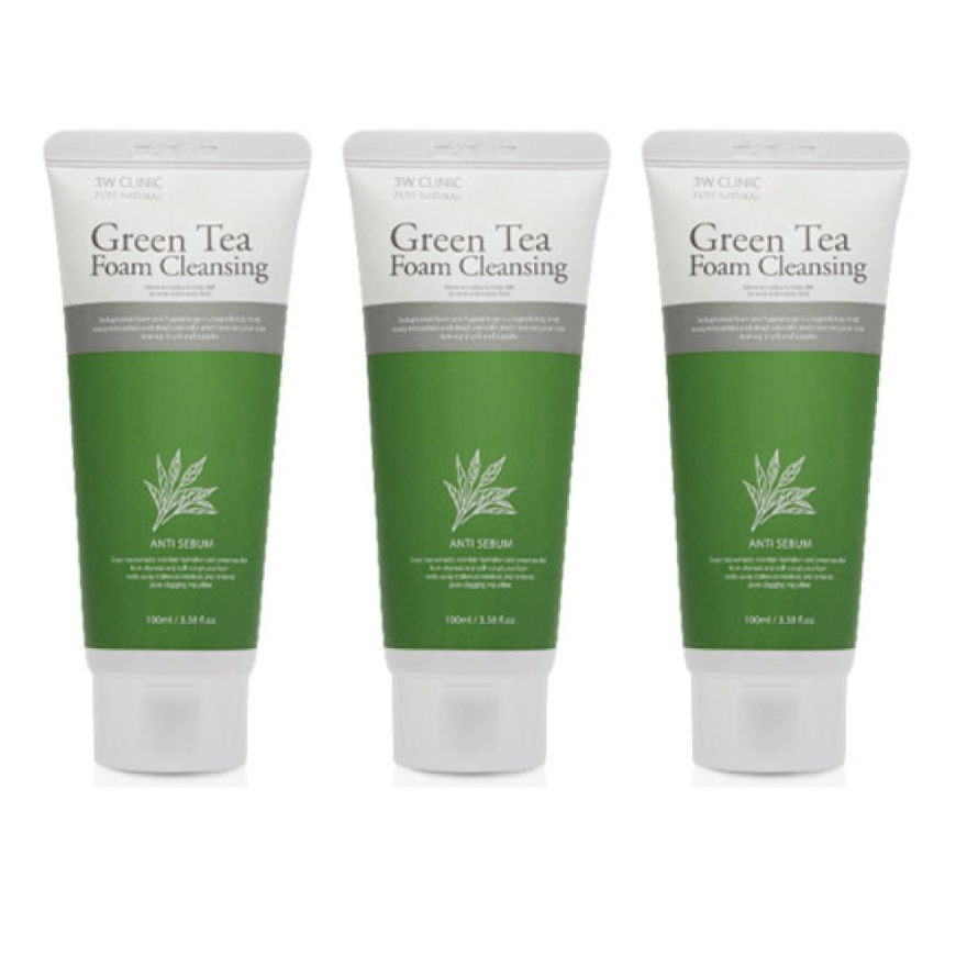 3W CLINIC Green Tea Foam Cleansing 100ml (3 Options)