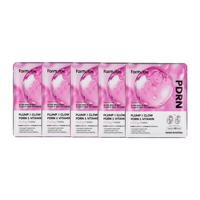 FARM STAY Hydrogel Mask 4 Type 35g × 5pcs (PDRN, Collagen, Bifida, Vitamin) (13 Options)