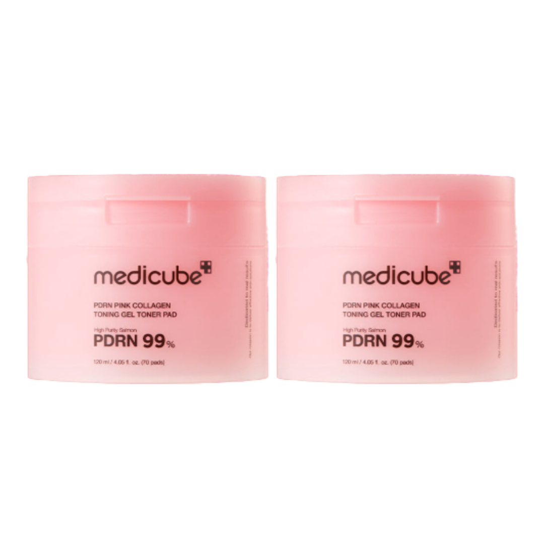 Medicube PDRN Pink Collagen Toning Gel Toner Pad 120 ml (70 pads) (3 Options)